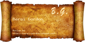 Bersi Gordon névjegykártya